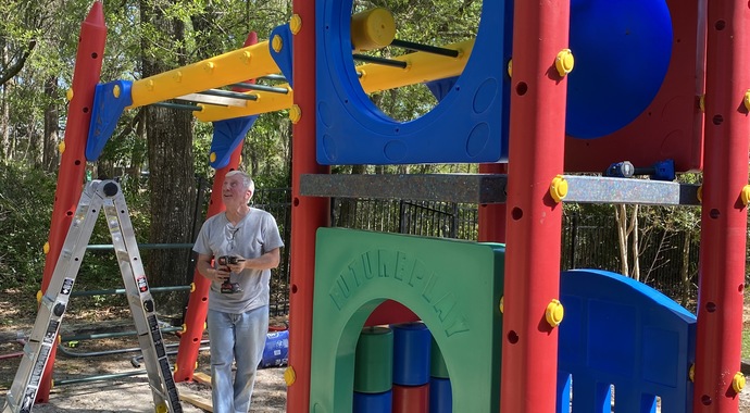 New playground install from hurricane Sally destruction