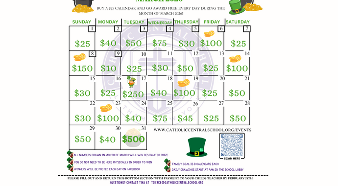 March Madness Calendar Raffle