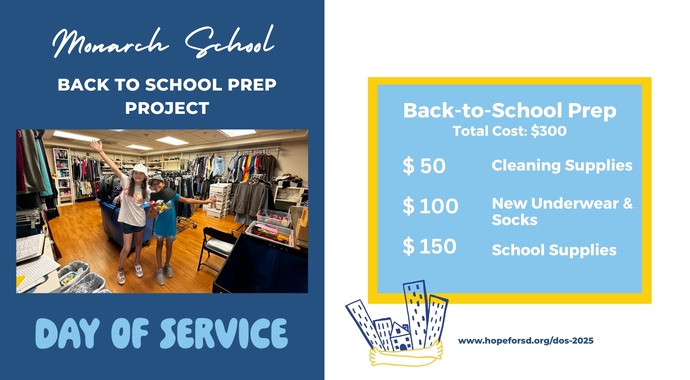 Back to School Prep, Monarch School