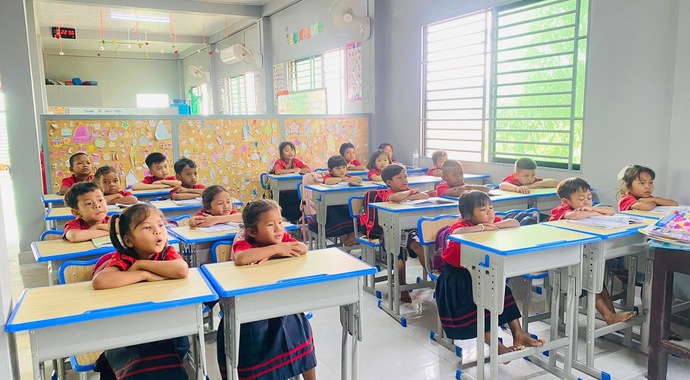 Give Student Desks for Konedomrey School's 2nd Story